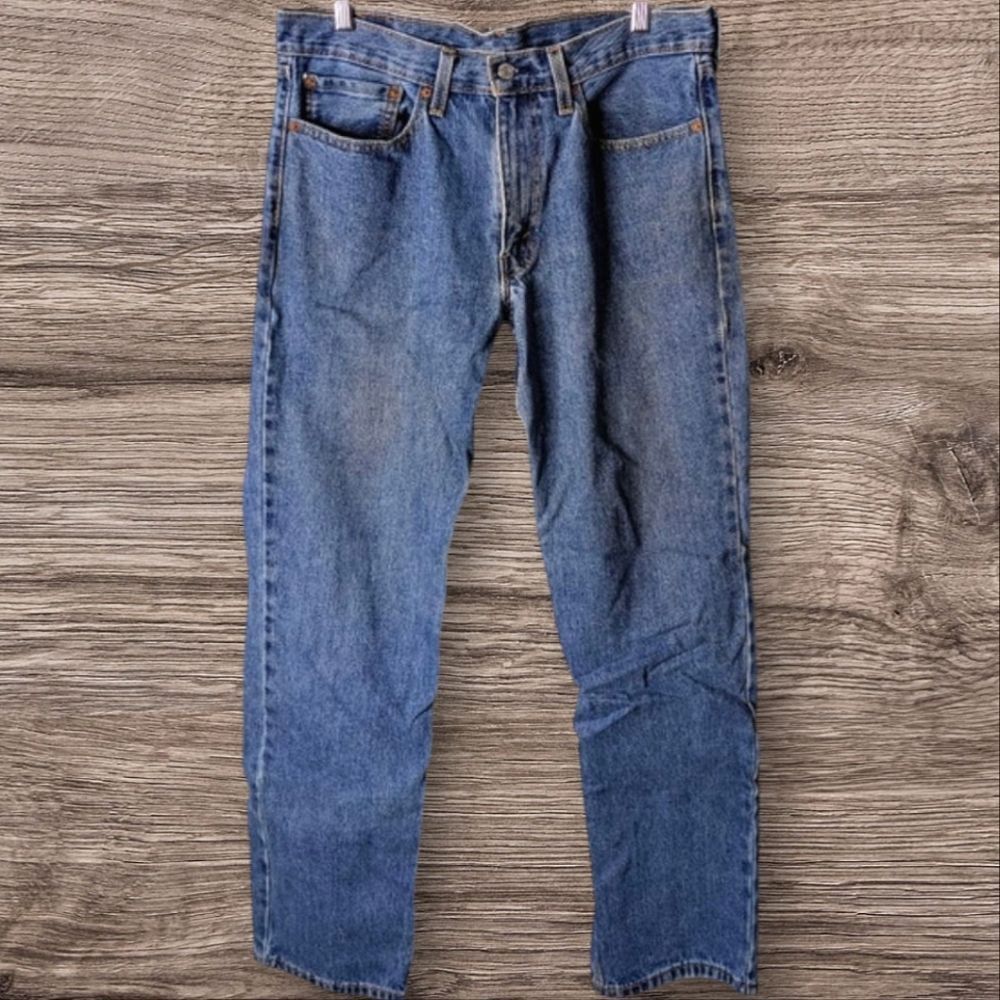 LEVI STRAUSS 550 Relaxed Fit Medium Wash 100% Cotton Blue Jeans Size 34 X 34